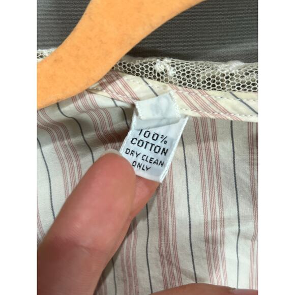 Alcott & Andrews VTG Cotton Button Blouse Pink Cream Sz 8 Coquette Cottage Lace - Picture 5 of 16